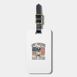 Etiqueta De Bagagem Bandeira Americana Papai Francês Vintage