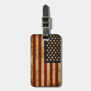 Etiqueta De Bagagem Bandeira americana patriótica dos EUA do Grunge d