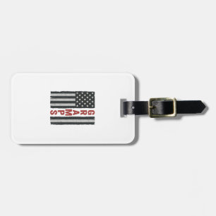 Etiqueta De Bagagem Bandeira Americana Vintage Patriótico Gramps Vecto