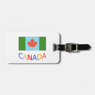 Etiqueta De Bagagem Bandeira artística do Canadá patriotismo. Dia do C