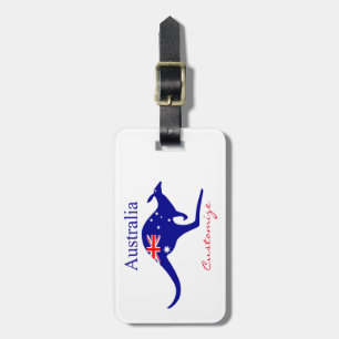 Etiqueta De Bagagem Bandeira Austrália Kangaroo Thunder_Cove