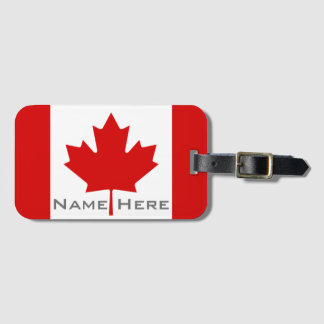 Etiqueta De Bagagem Bandeira Bonita do Canadá Com Monograma