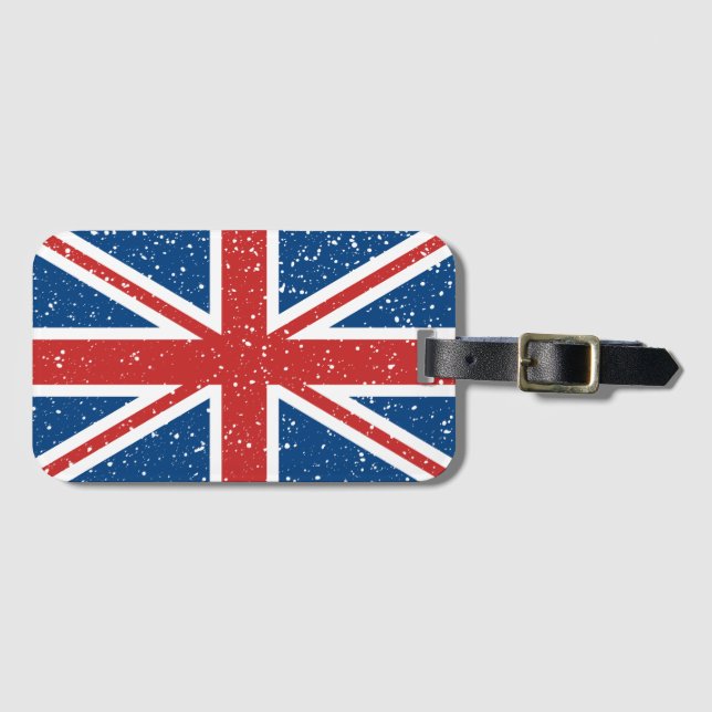 Etiqueta De Bagagem Bandeira Britânica Trendy (Frente Horizontal)