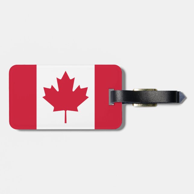 Etiqueta De Bagagem Bandeira Canadense - Folha de Mapeamento do Canadá (Traseira Horizontal)