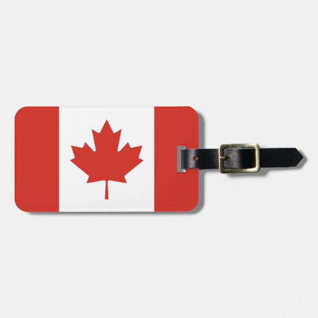 Etiqueta De Bagagem Bandeira Canadense Patriótica (Frente Horizontal)