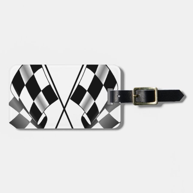 Etiqueta De Bagagem bandeira checkered (Frente Horizontal)
