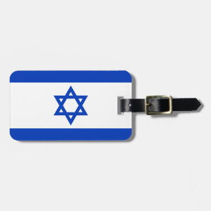 Etiqueta De Bagagem Bandeira da Bagagem de Israel com correia de couro