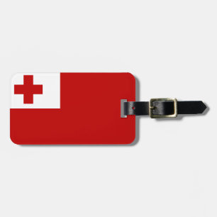 Etiqueta De Bagagem Bandeira da bagagem de tonga com correia de couro