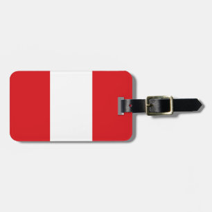Etiqueta De Bagagem Bandeira da Bagagem do Peru com correia de couro