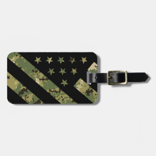 Etiqueta De Bagagem Bandeira da Camuflagem Digital Militar dos EUA