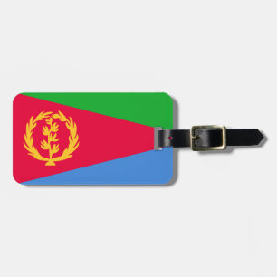 Etiqueta De Bagagem Bandeira da Eritreia Bagagem com correia de couro