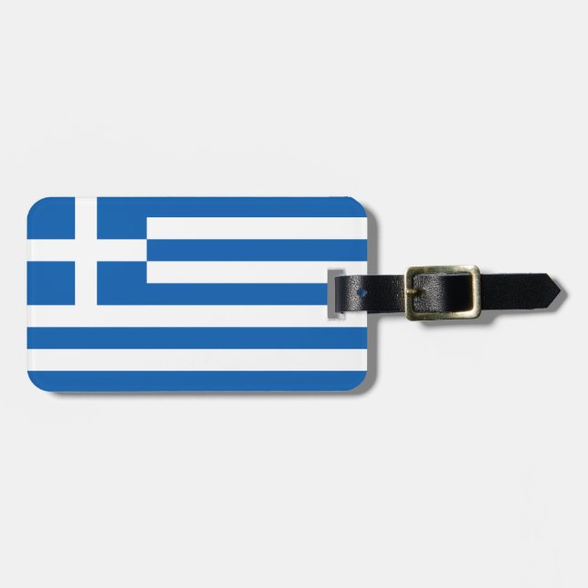 Etiqueta De Bagagem Bandeira da Grécia (Frente Horizontal)