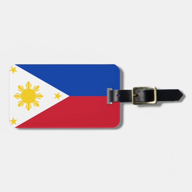 Etiqueta De Bagagem Bandeira da identificação fácil de Filipinas (Frente Horizontal)