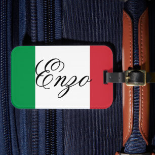 Etiqueta De Bagagem Bandeira da Itália Orgulho Italiano País Europa