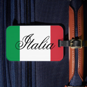 Etiqueta De Bagagem Bandeira da Itália Orgulho Italiano País Europa