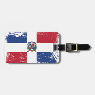 Etiqueta De Bagagem Bandeira da República Dominicana do Grunge