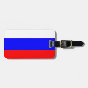 Etiqueta De Bagagem Bandeira da Rússia Bagagem com correia de couro