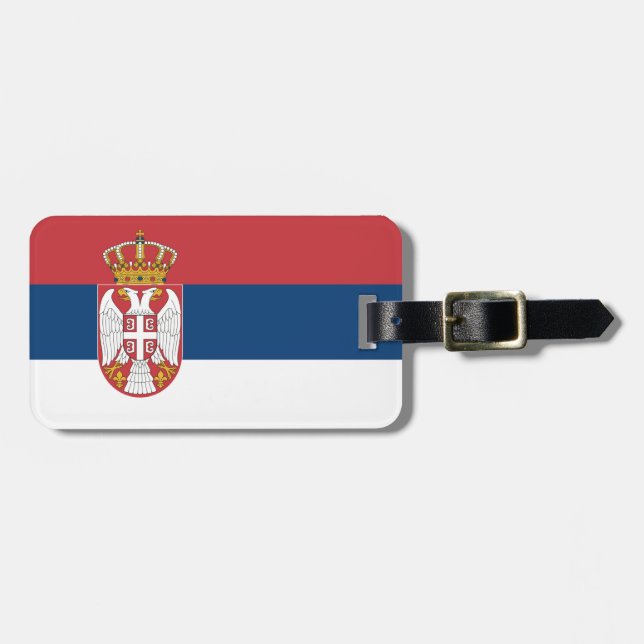 Etiqueta De Bagagem Bandeira da Sérvia (Frente Horizontal)