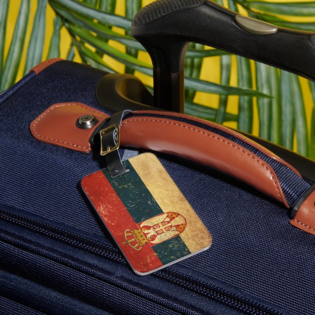 Etiqueta De Bagagem Bandeira da Sérvia (Frente Insitu 1)