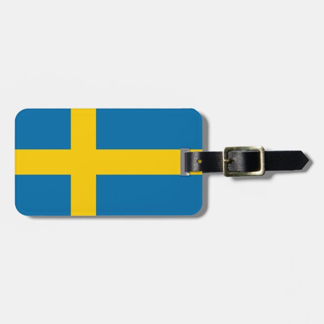 Etiqueta De Bagagem Bandeira da Suecia (Frente Horizontal)