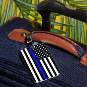 Etiqueta De Bagagem Bandeira da Thin Blue Line (Estados Unidos)