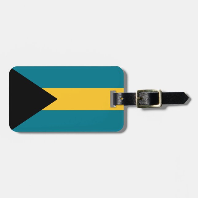Etiqueta De Bagagem Bandeira das Baamas (Frente Horizontal)