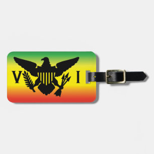 Etiqueta De Bagagem Bandeira das Ilhas Virgens Americanas, rasta, Verd
