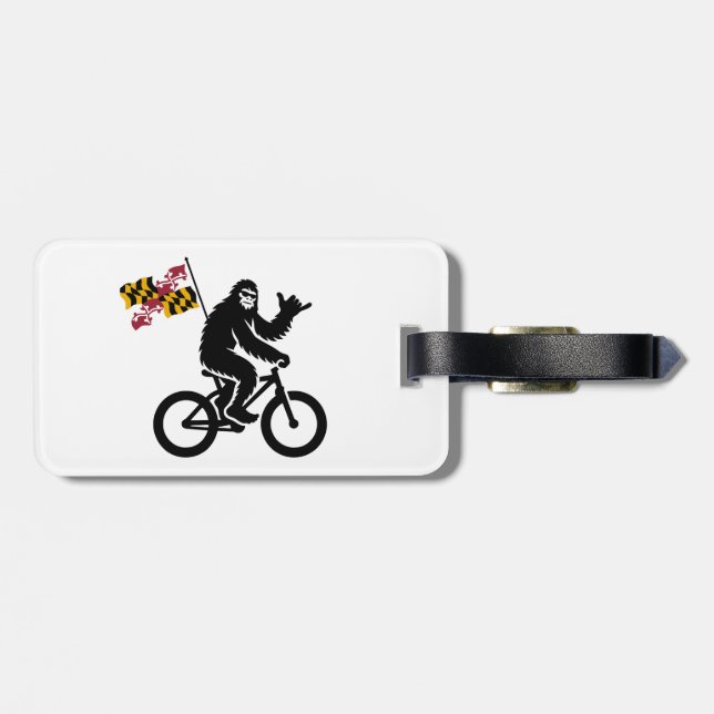 Etiqueta De Bagagem Bandeira de Bigfoot Cycling Maryland (Traseira Horizontal)