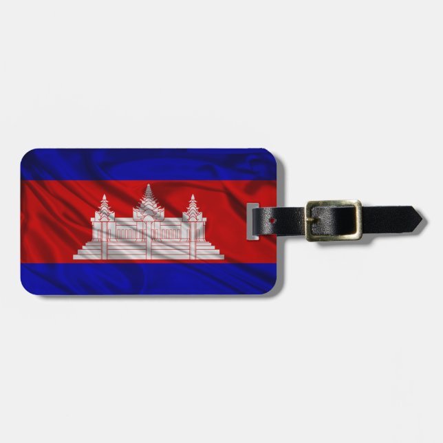 Etiqueta De Bagagem Bandeira de Cambodia (Frente Horizontal)