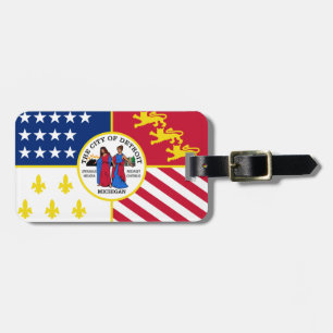 Etiqueta De Bagagem Bandeira de Detroit, Michigan, Bagagem