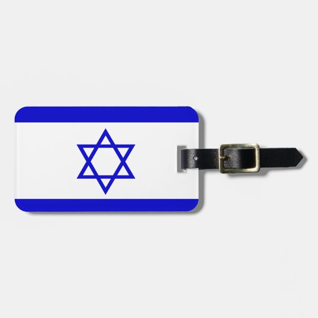 Etiqueta De Bagagem Bandeira de Israel (Frente Horizontal)