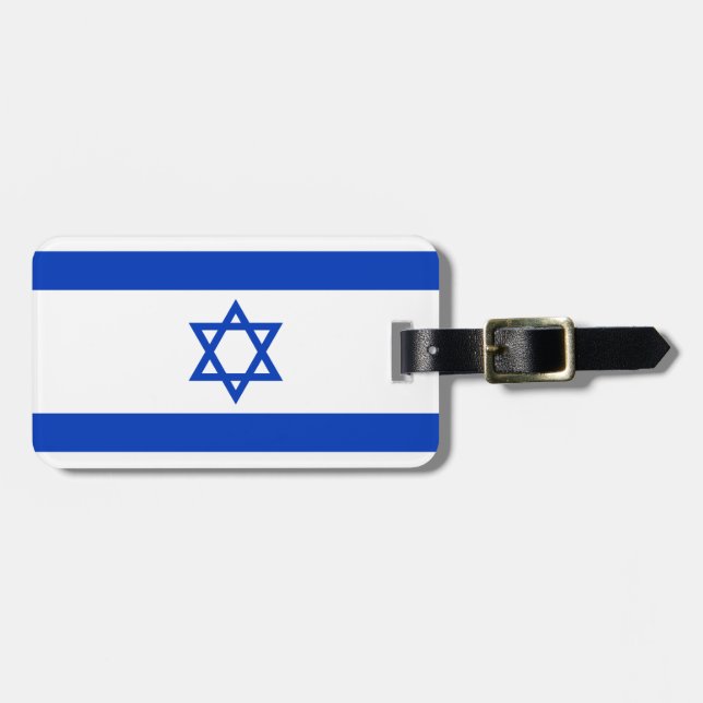 Etiqueta De Bagagem Bandeira de Israel (Frente Horizontal)