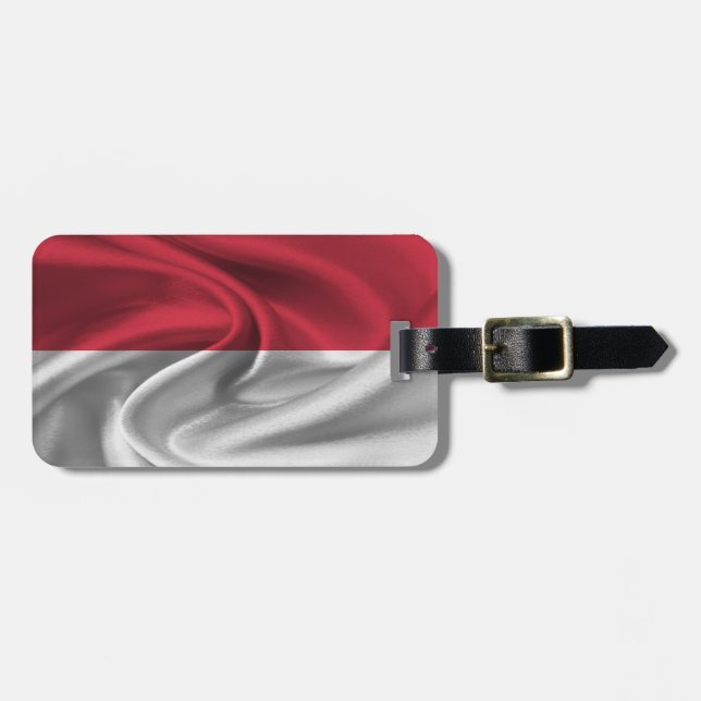 Etiqueta De Bagagem Bandeira de Mônaco (Frente Horizontal)