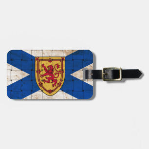 Etiqueta De Bagagem Bandeira de Nova Scotia Distorcida