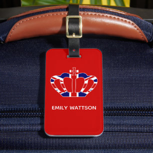 Etiqueta De Bagagem Bandeira de Reino Unido/coroa de Union Jack -
