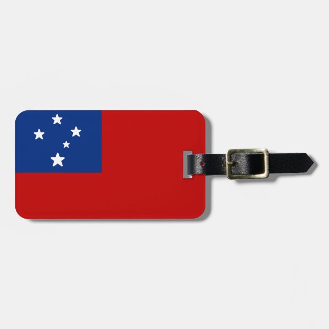 Etiqueta De Bagagem Bandeira de Samoa (Frente Horizontal)