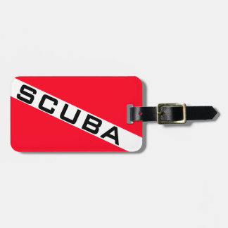 ETIQUETA DE BAGAGEM BANDEIRA DE SCUBA. SINALIZADOR DE SCUBA VERMELHO