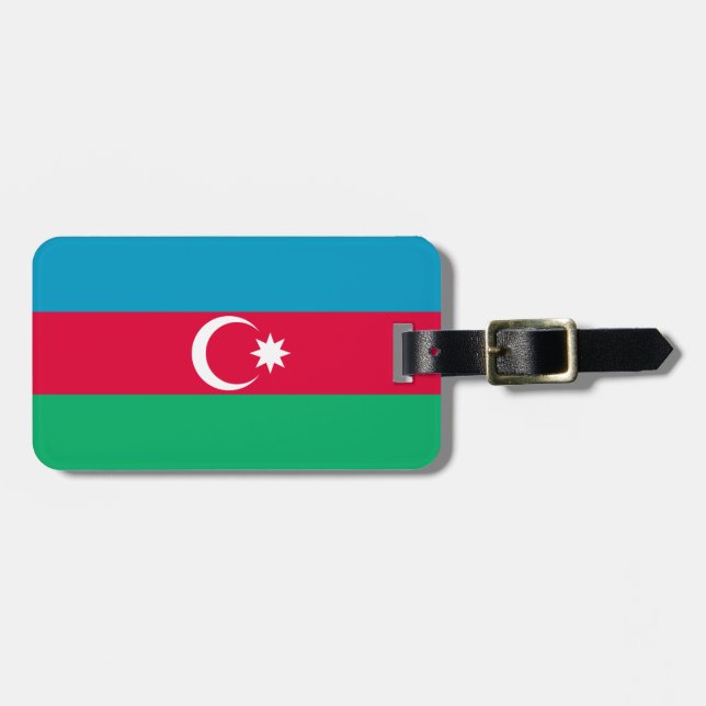 Etiqueta De Bagagem Bandeira do Azerbaijão Patriótico (Frente Horizontal)