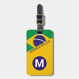 Etiqueta De Bagagem Bandeira do Brasil Bagagem de viagem moderna perso