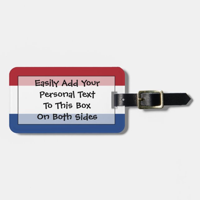 Etiqueta De Bagagem Bandeira do Dutch Easy ID Personal (Frente Horizontal)