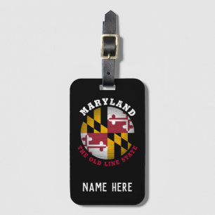 ETIQUETA DE BAGAGEM BANDEIRA DO ESTADO DA LINHA ANTIGA MARYLAND
