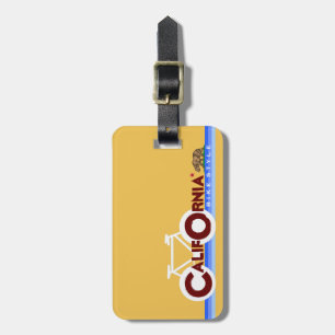 Etiqueta De Bagagem bandeira do estado de bicicleta CA da Califórnia