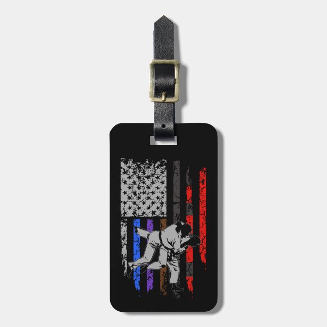 Etiqueta De Bagagem Bandeira do Jiu Jitsu Stars & Stripes Classificam  (Frente Vertical)