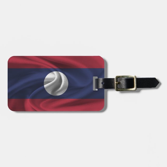 Etiqueta De Bagagem Bandeira Do Laos (Frente Horizontal)