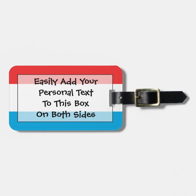 Etiqueta De Bagagem Bandeira do Luxembourg Easy ID Personal (Frente Horizontal)