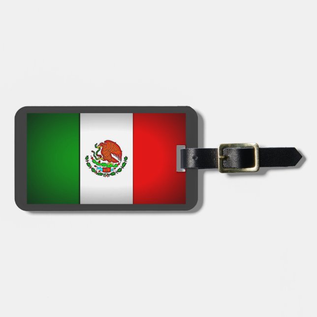 Etiqueta De Bagagem Bandeira do México Estilizada (Frente Horizontal)