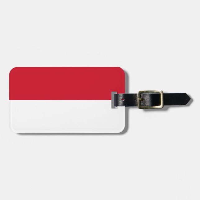 Etiqueta De Bagagem Bandeira do Mônaco (Frente Horizontal)