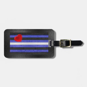 Etiqueta De Bagagem bandeira do orgulho de couro SlipperyJoe's preta a