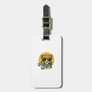 Etiqueta De Bagagem Bandeira do Orgulho do Leopardo Arco-íris Design V