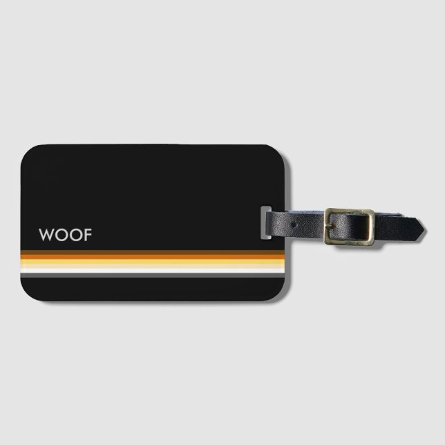 Etiqueta De Bagagem Bandeira do Orgulho Urso Woof (Frente Horizontal)